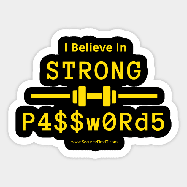 Strong Passwords Sticker by Security First IT